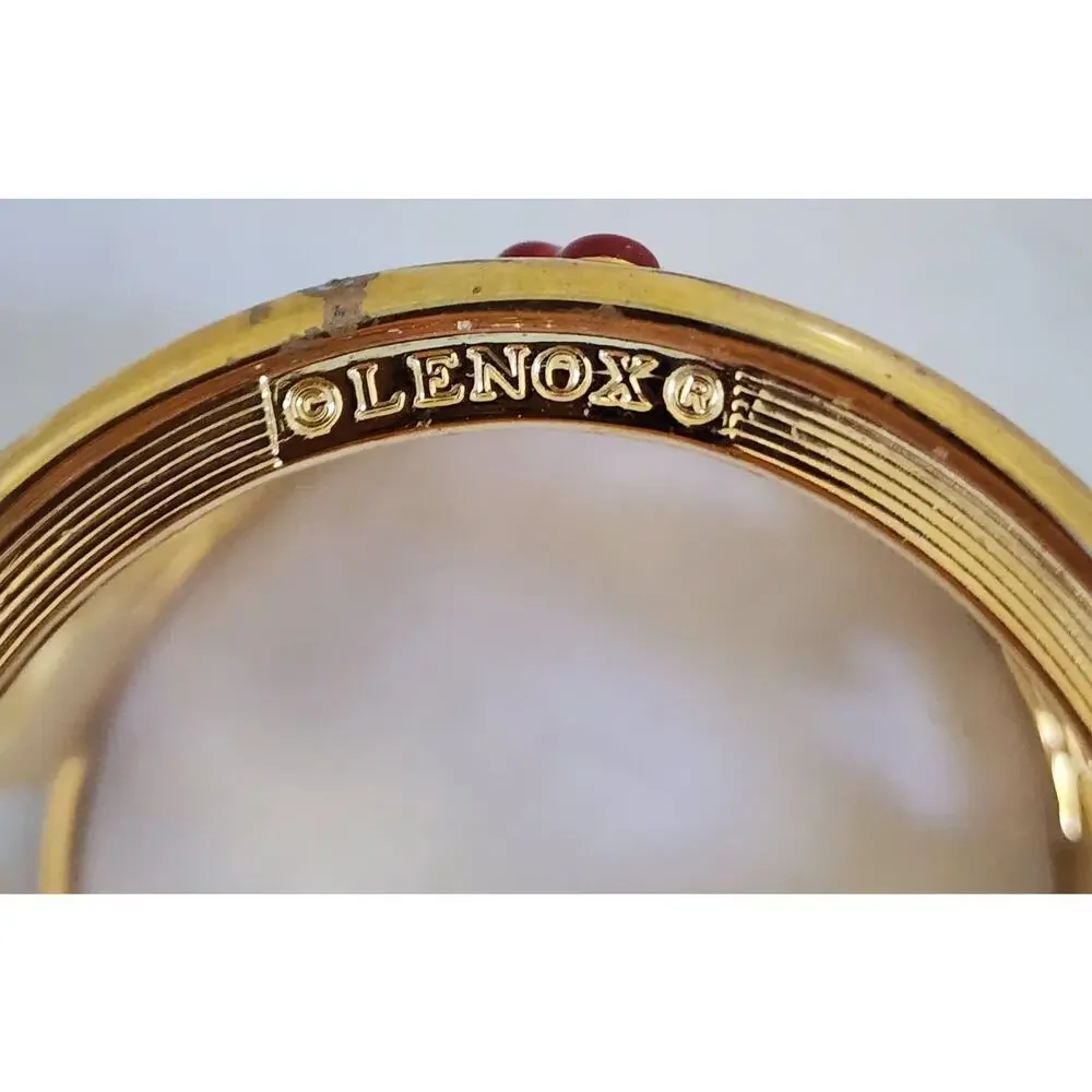 Lenox Holiday Gold Votive Candle Holder Holly Berries Christmas NO Glass Insert